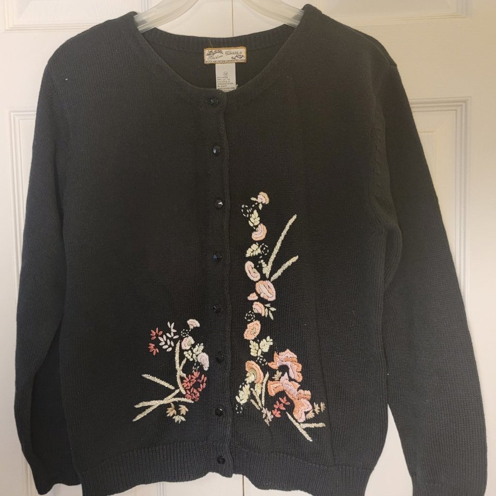 Heirloom Collectible design Medium size cotton blend cardigan.